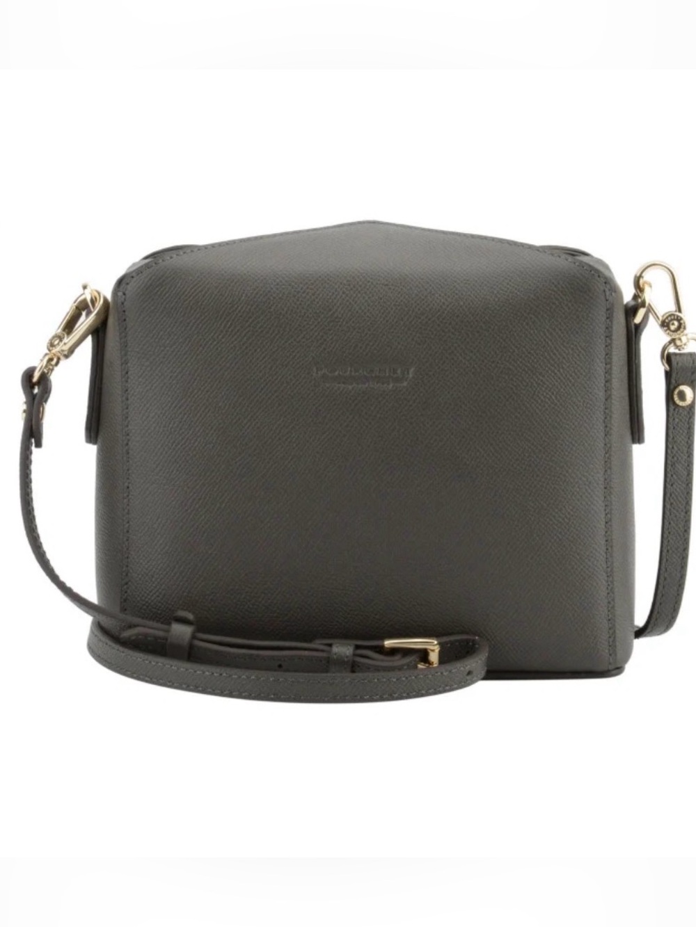 Pourchet Grey Leather canvas shoulder bag